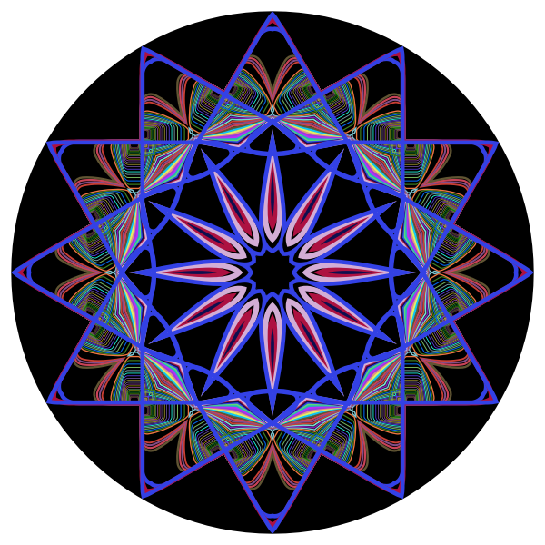 Prismatic Mandala Line Art Design 5