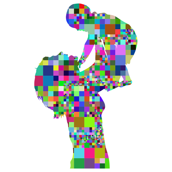Prismatic Mosaic Mother And Baby Silhouette 4