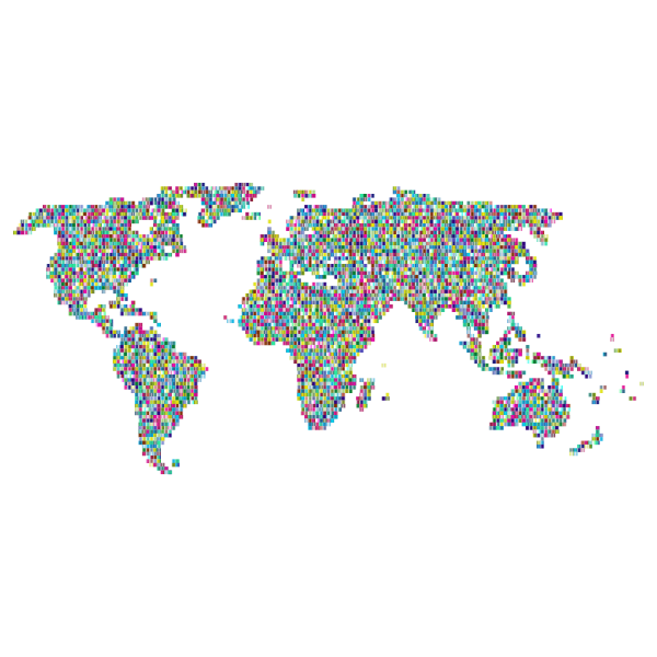 Prismatic Mosaic World Map 3