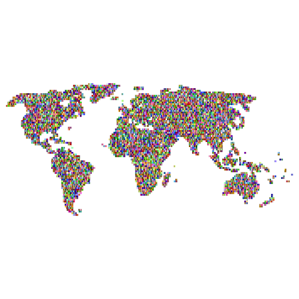 Prismatic Mosaic World Map 7
