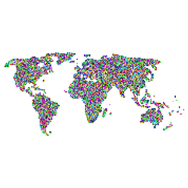 Prismatic Mosaic World Map