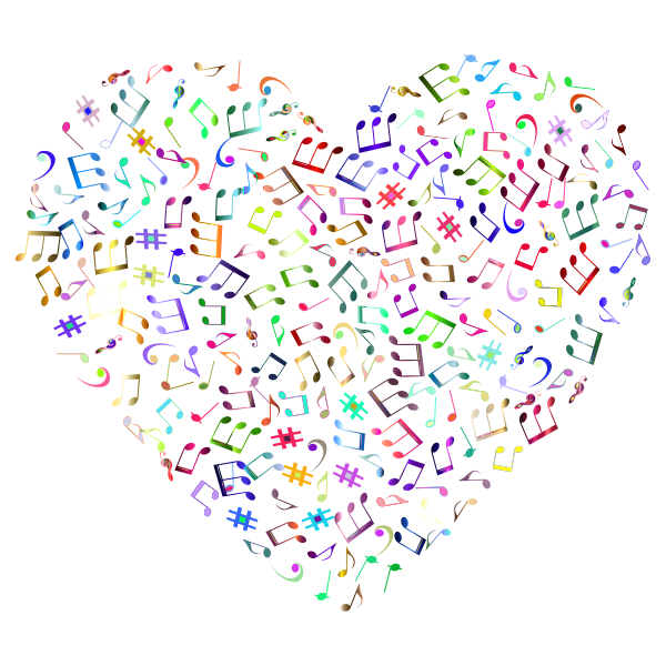 Prismatic Musical Heart 4 3 No Background