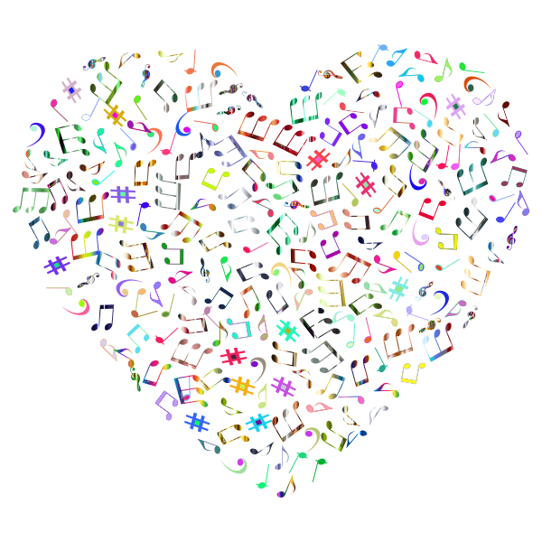 Prismatic Musical Heart 4 4 No Background