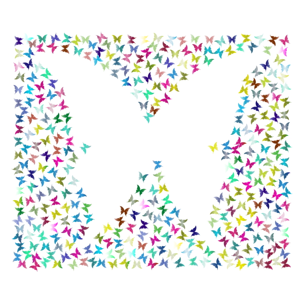 Prismatic Negative Space Butterflies 2 No Background