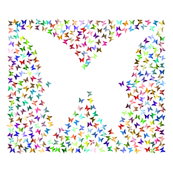 Prismatic Negative Space Butterflies 4 No Background