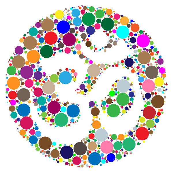 Prismatic Om Symbol Negative Space Circles