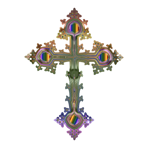 Prismatic Ornate Cross No Background