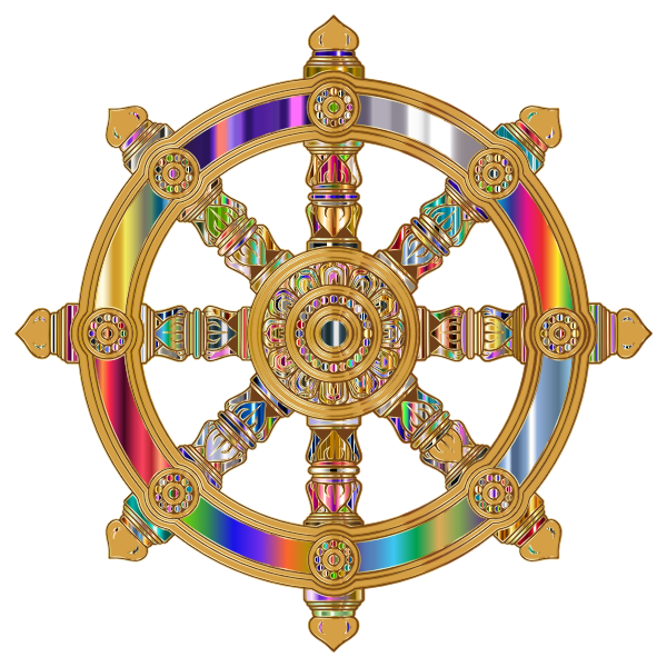 Prismatic Ornate Dharma Wheel 7 Variation 3