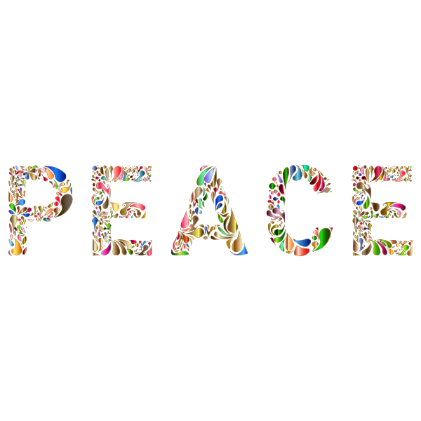 Prismatic Peace Typography 4 Variation 2 No Background