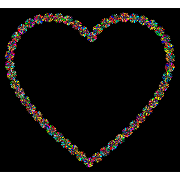 Prismatic Petals Heart 2 With Background