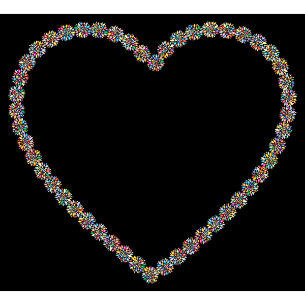Prismatic Petals Heart 3 With Background