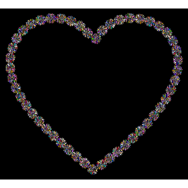 Prismatic Petals Heart 5 With Background