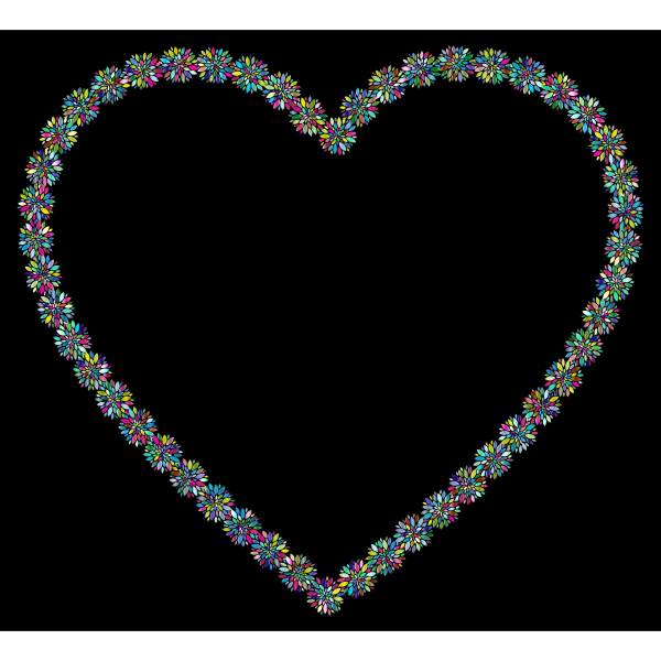 Prismatic Petals Heart 7 With Background