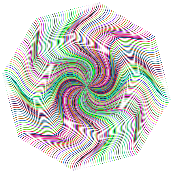 Prismatic Pinwheel Line Art No Background