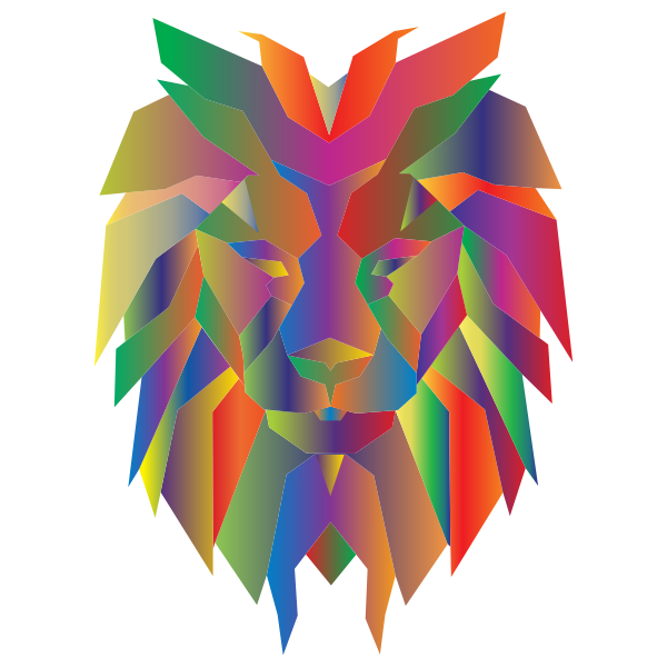 Prismatic Polygonal Lion Face