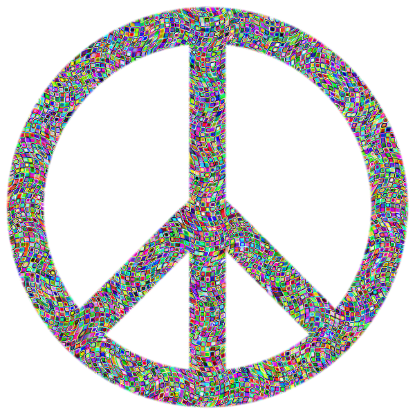 Prismatic Psychedelic Confetti Peace Sign