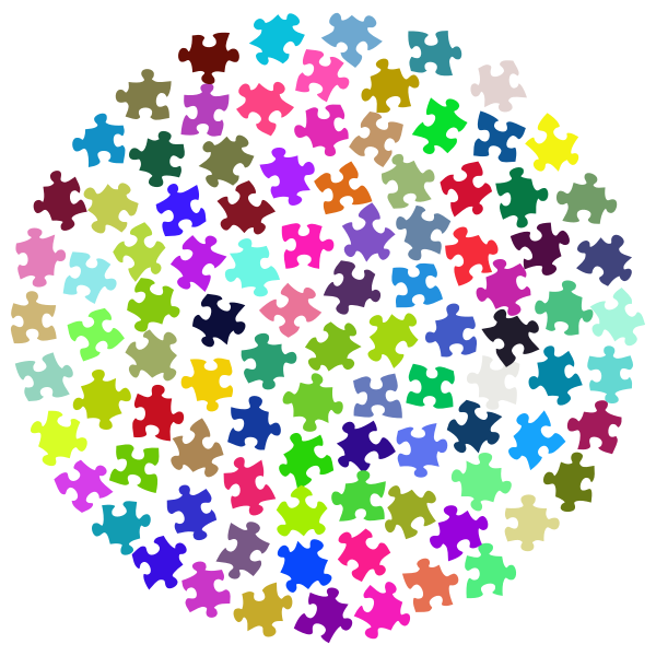 Puzzle pieces  colorful circle