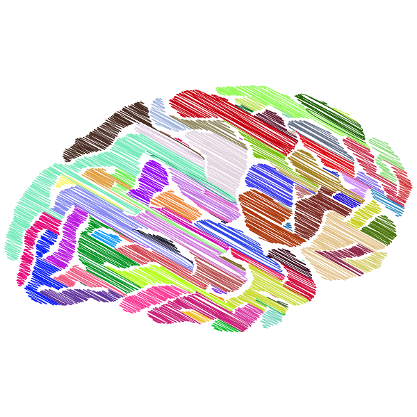 Prismatic Sketched Brain Silhouette