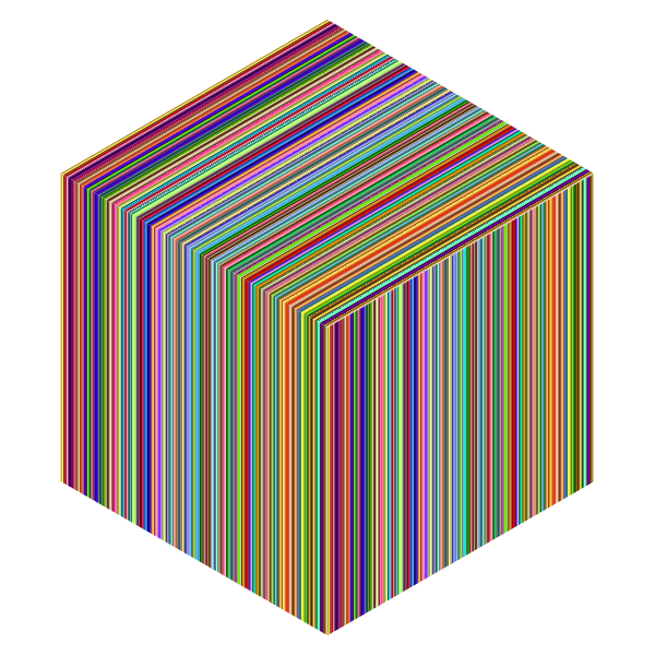 Prismatic Striped Cube