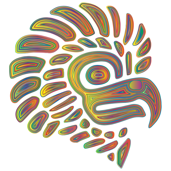 Prismatic Stylized Mexican Eagle Silhouette 2