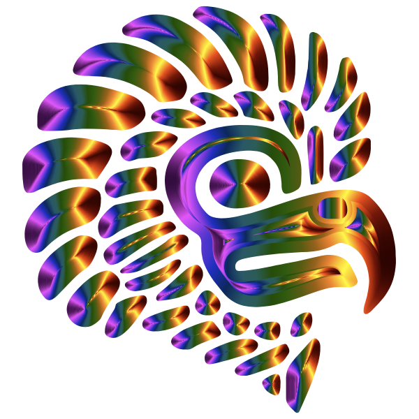 Prismatic Stylized Mexican Eagle Silhouette 5