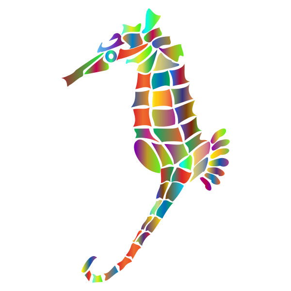 Download Prismatic Stylized Seahorse Silhouette 4 Free Svg