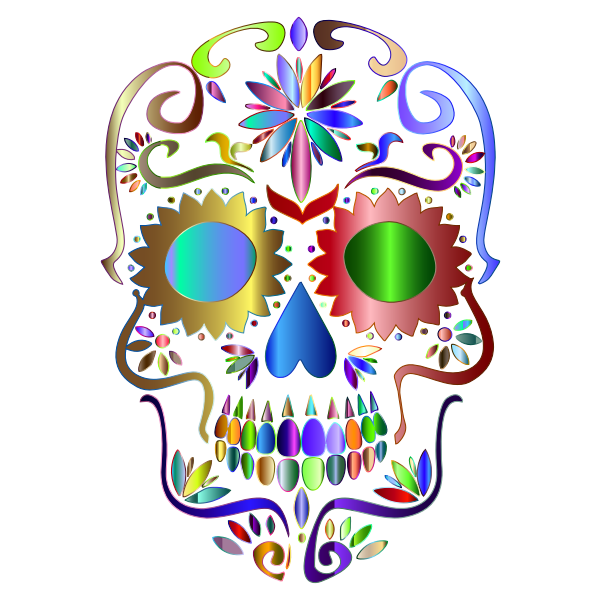 Prismatic Sugar Skull Silhouette 4 No Background