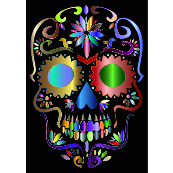 Download Prismatic Sugar Skull Silhouette 4 | Free SVG