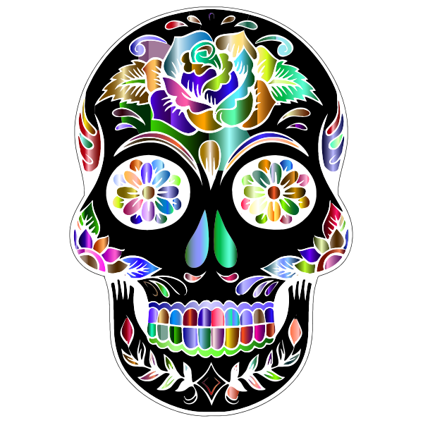 Download Prismatic Sugar Skull Silhouette By Karen Arnold 2 | Free SVG