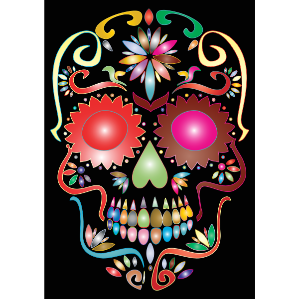 Download Prismatic Sugar Skull Silhouette | Free SVG