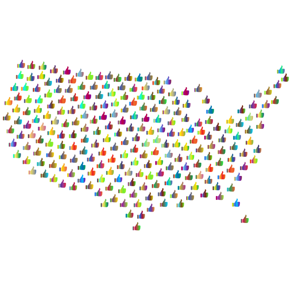 Prismatic Thumbs Up United States Map 3