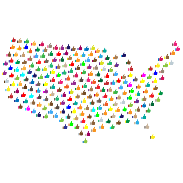 Prismatic Thumbs Up United States Map