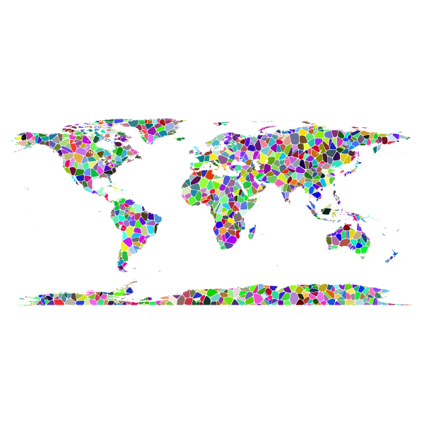 Prismatic Tiled World Map