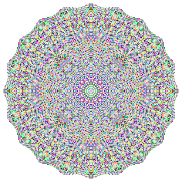 Prismatic Tiles Geometric Mandala III No Background