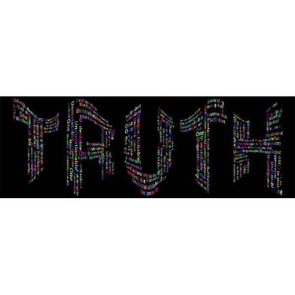Prismatic Truth Word Cloud Distorted