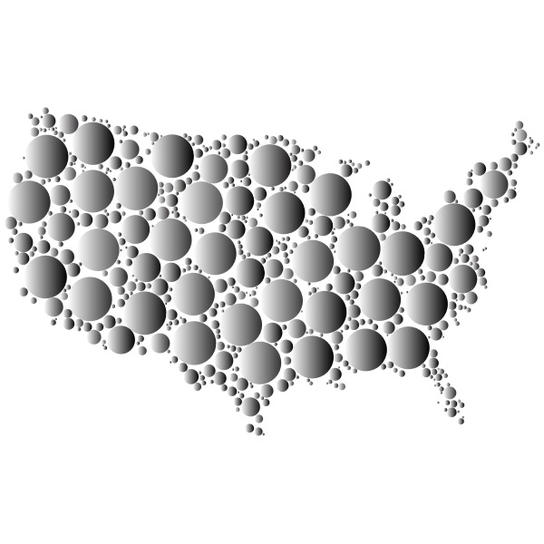 Prismatic United States Map Circles 6