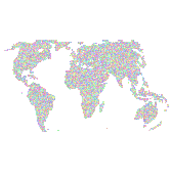 Prismatic World Map Dots 2
