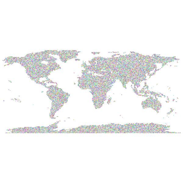Prismatic World Map Dots