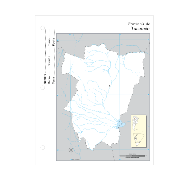 Tucuman region map in Argentina