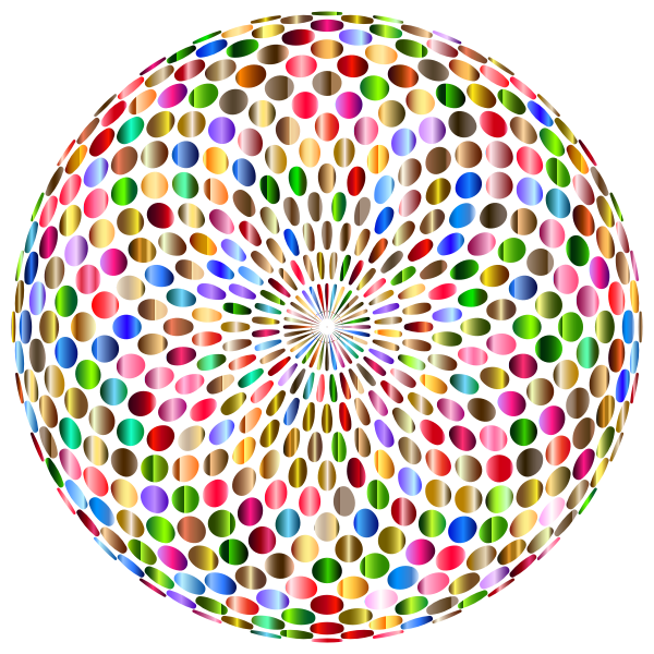 Psychedelic Chromatic Disco Ball No Background