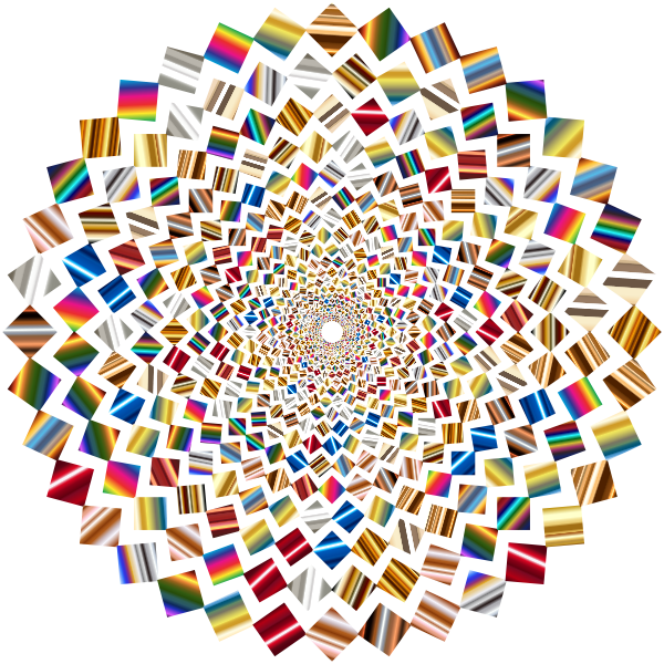 Psychedelic Colorful Concentric Squares Vortex