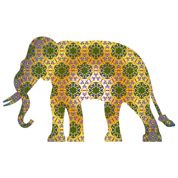 Psychedelic pattern elephant