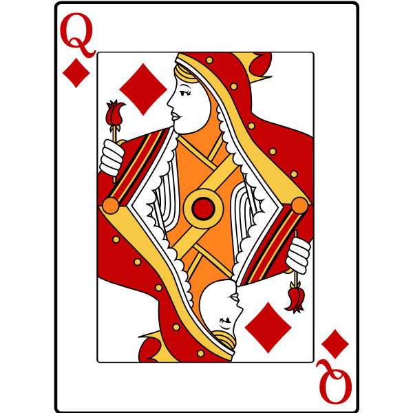 Queen of diamonds vector image | Free SVG