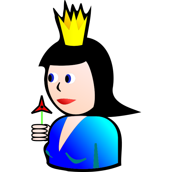 Queen of diamonds  cartoon vector image