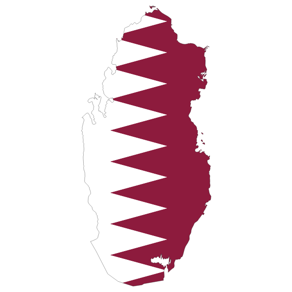 Qatar Map Flag With Stroke