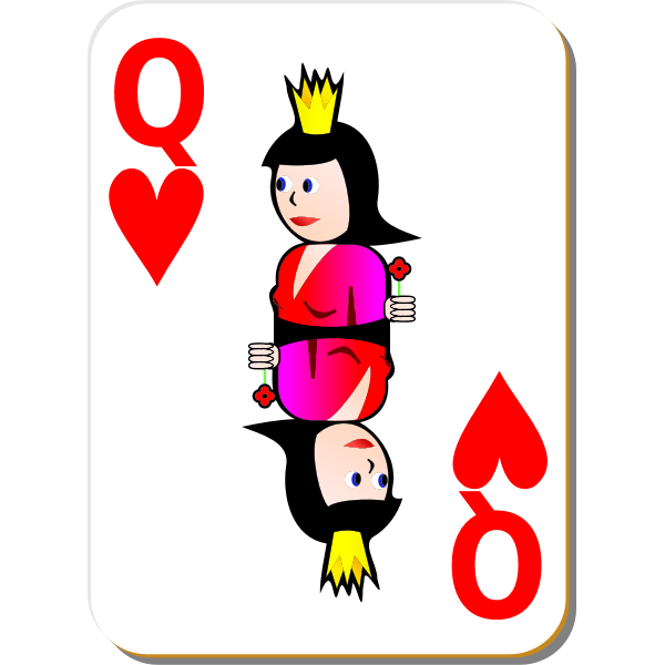 Queen of Hearts gaming card vector image | Free SVG