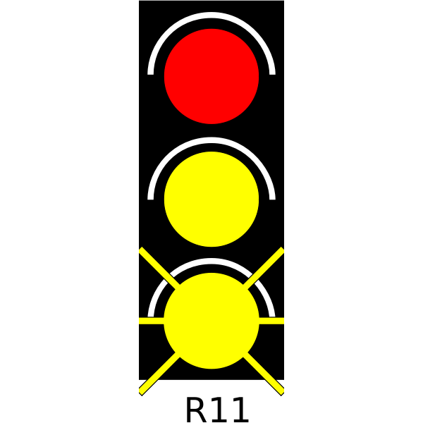 Vector graphics of amber GO traffic light illustration