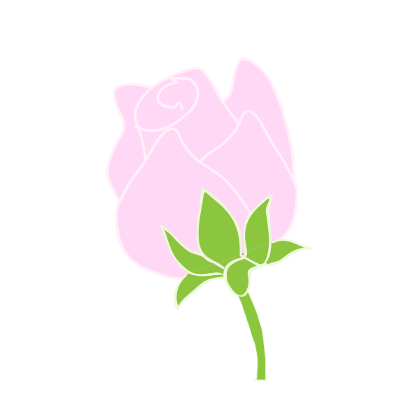 Pink rose line art