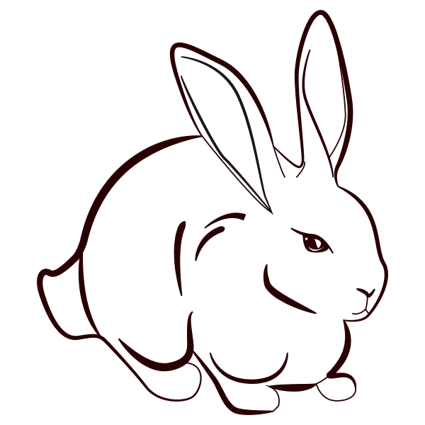 Rabbit Line Art | Free SVG