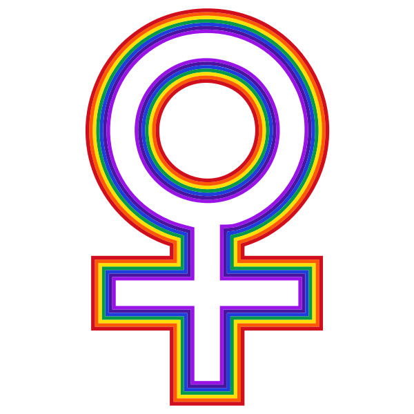 Rainbow female symbol